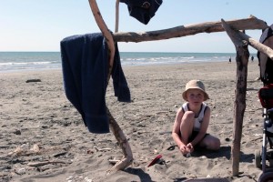 Benno am Strand von Otaki